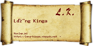 Láng Kinga névjegykártya