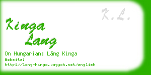 kinga lang business card